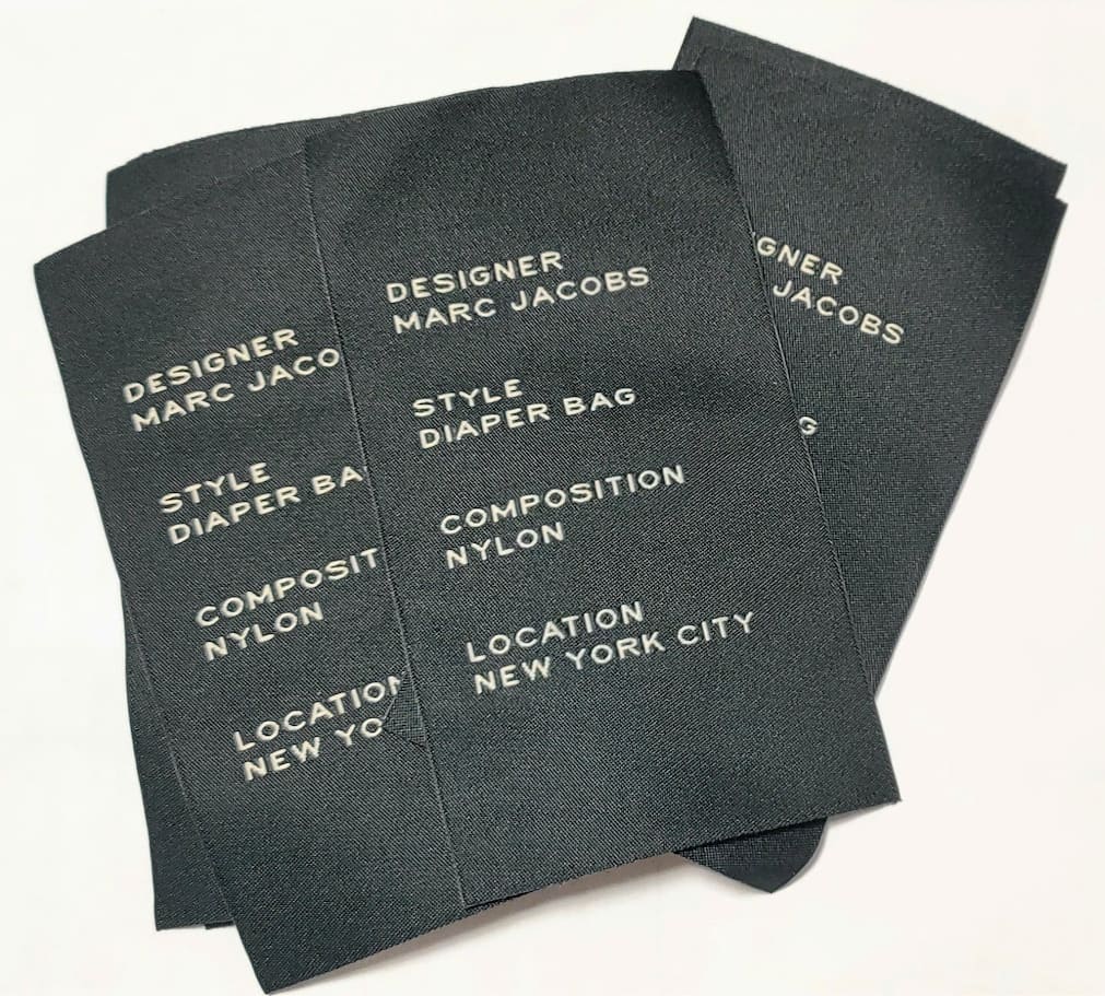 Woven Label Mmj “D0036 ” Outside 8 Rows -Style Diaper Bag 60 X 108mm